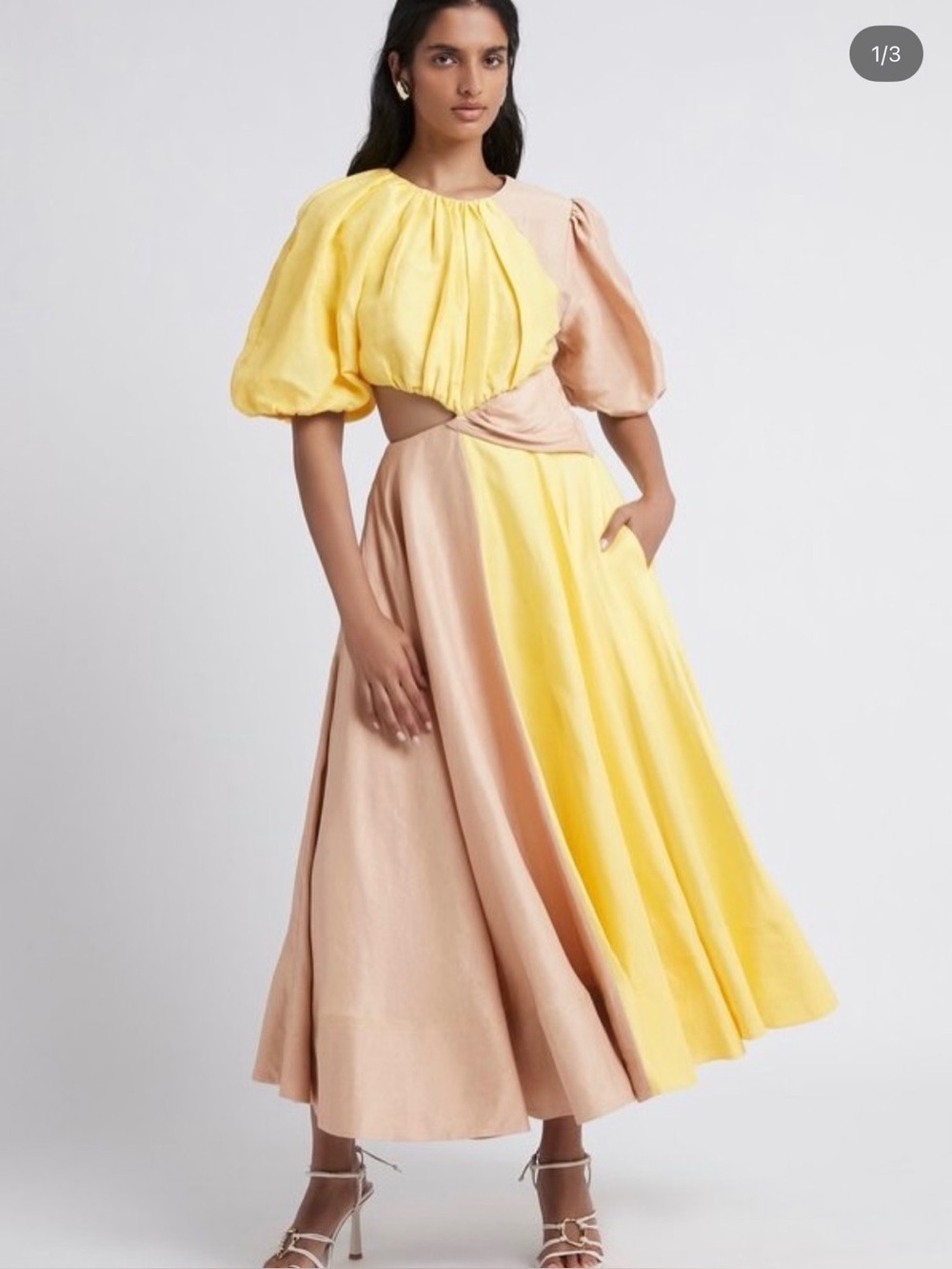 AJE Caliente two tone puff sleeve dress!